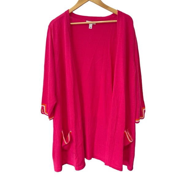 Susan Graver Sweaters - Susan Graver Knit Open Front Cardigan Sweater Women’s XL Pockets